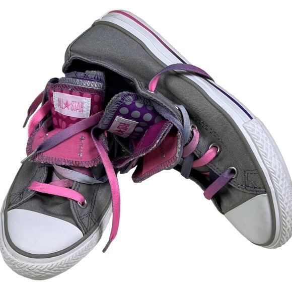 Converse Chuck Taylor All Star Junior Multi Tongue Athletic Low Top Sneakers 4 - Picture 4 of 12